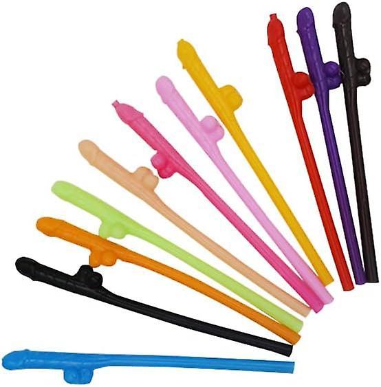 Fongwan 30 Pack Drinking Straws, Reusable Funny Pennis Straws, 19cm Plastic Straws For Bars, Hen Party, Wedding 30pcs-colorful