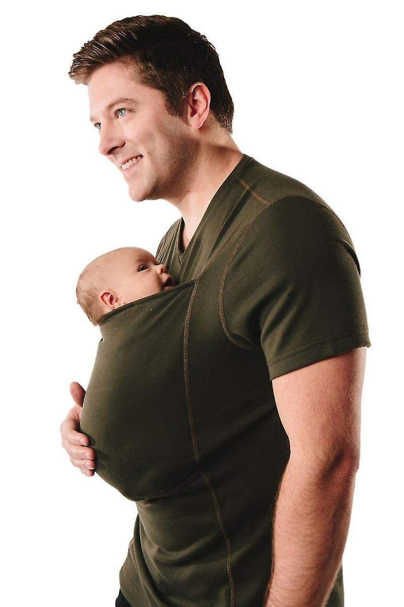 Bean Baby Carrier Kangaroo Large Pocket Vest T-shirt Men's Care Bonded Shirt (army Green) M