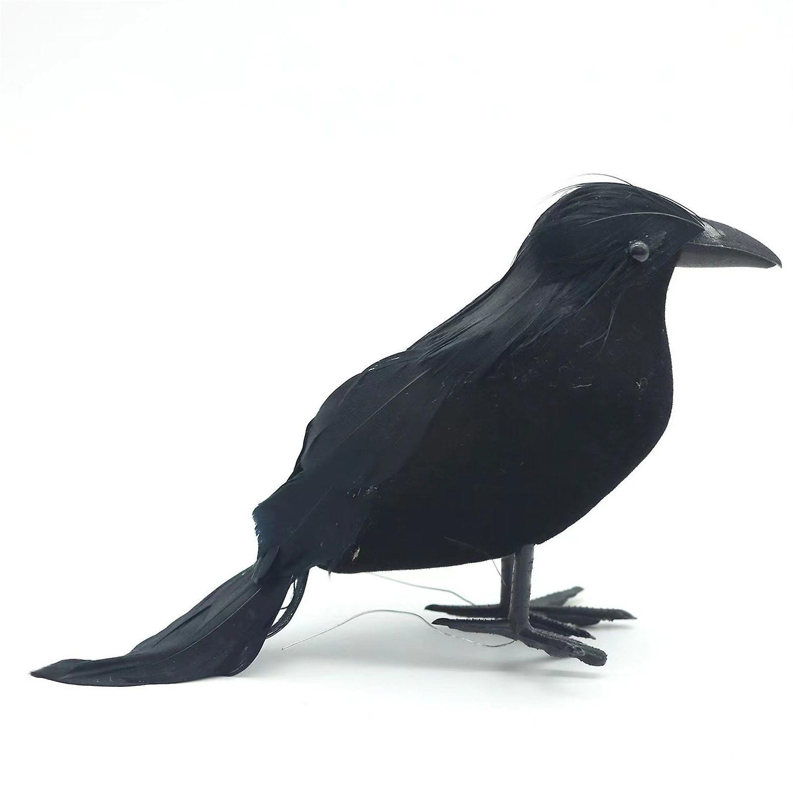 Gaoguang Realistic Crow Black Feathered Crow For Halloween Decorations Birds A