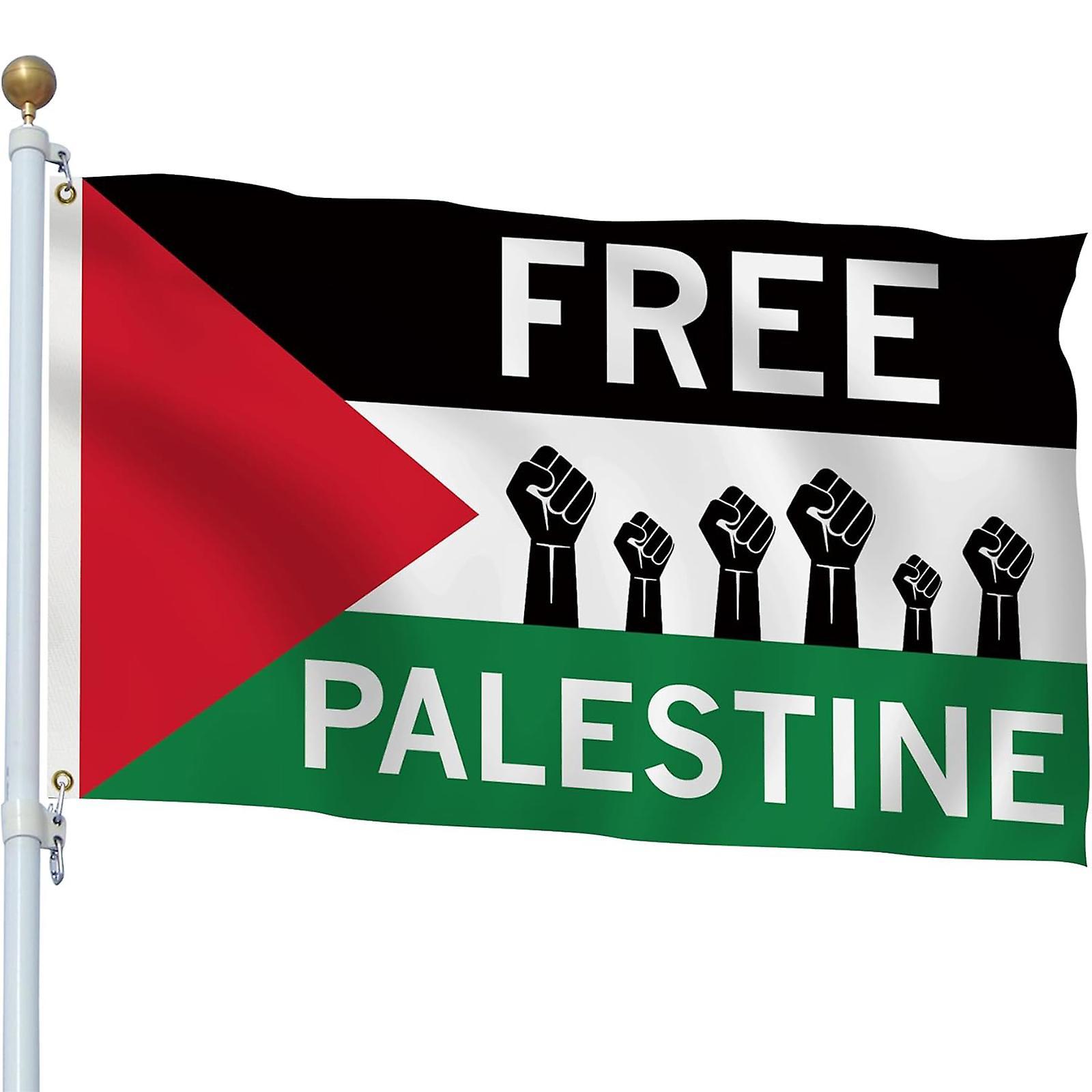 Ofocase 3x5 Ft Free Palestine Flag Outdoor Flag, Free Palestine Flag 100d Polyester Durable Oxford Sleeve With 2 Brass Grommets