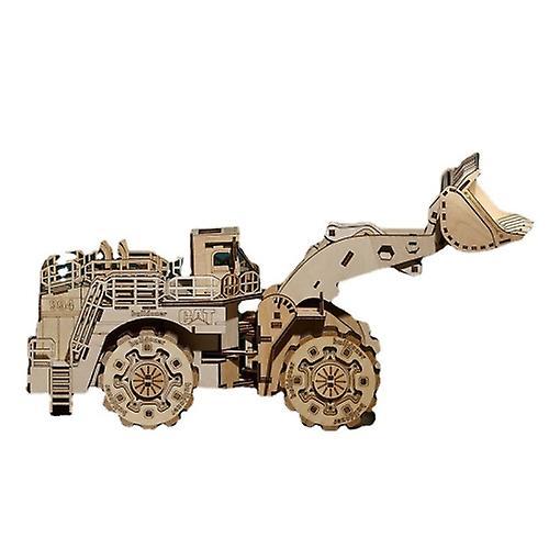 unbrand Bulldozer Construction Truck 3d Wooden Puzzle Toys Diy Handmade Ornaments