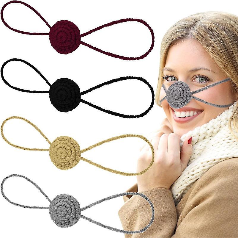 Waidfu 4 Pcs Winter Nose Warmer, Dust Anti Pollen Soft Comfort Nose Cover for Women Men