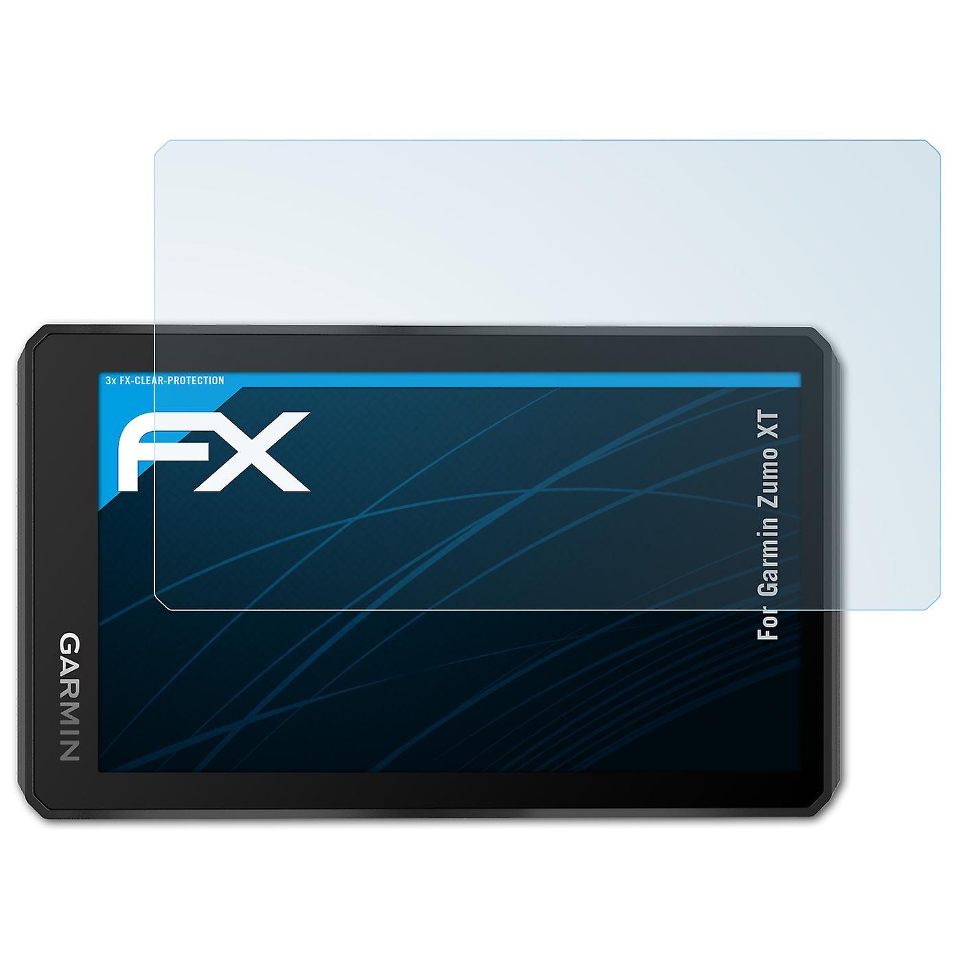 atFoliX 3x protective film compatible with Garmin Zumo XT screen protector clear 01 FX-CLEAR