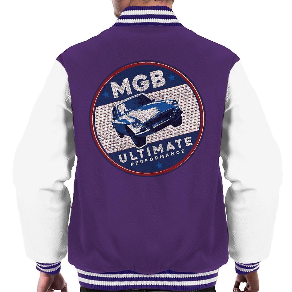 MG B Ultimate Performance British Motor Heritage Men's Varsity Jacket Purple/White Small