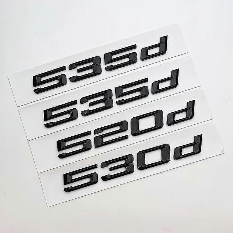 Hikig 3D ABS Black Logo 520d 530d 535d Emblem Car Badge Trunk Decal For BMW E60 F10 F11 520d 530d 535d Lettering Stikcers Accessories