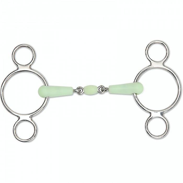 Shires Equikind Peanut Horse 2 Ring Gag Bit Pale Green 5.5in