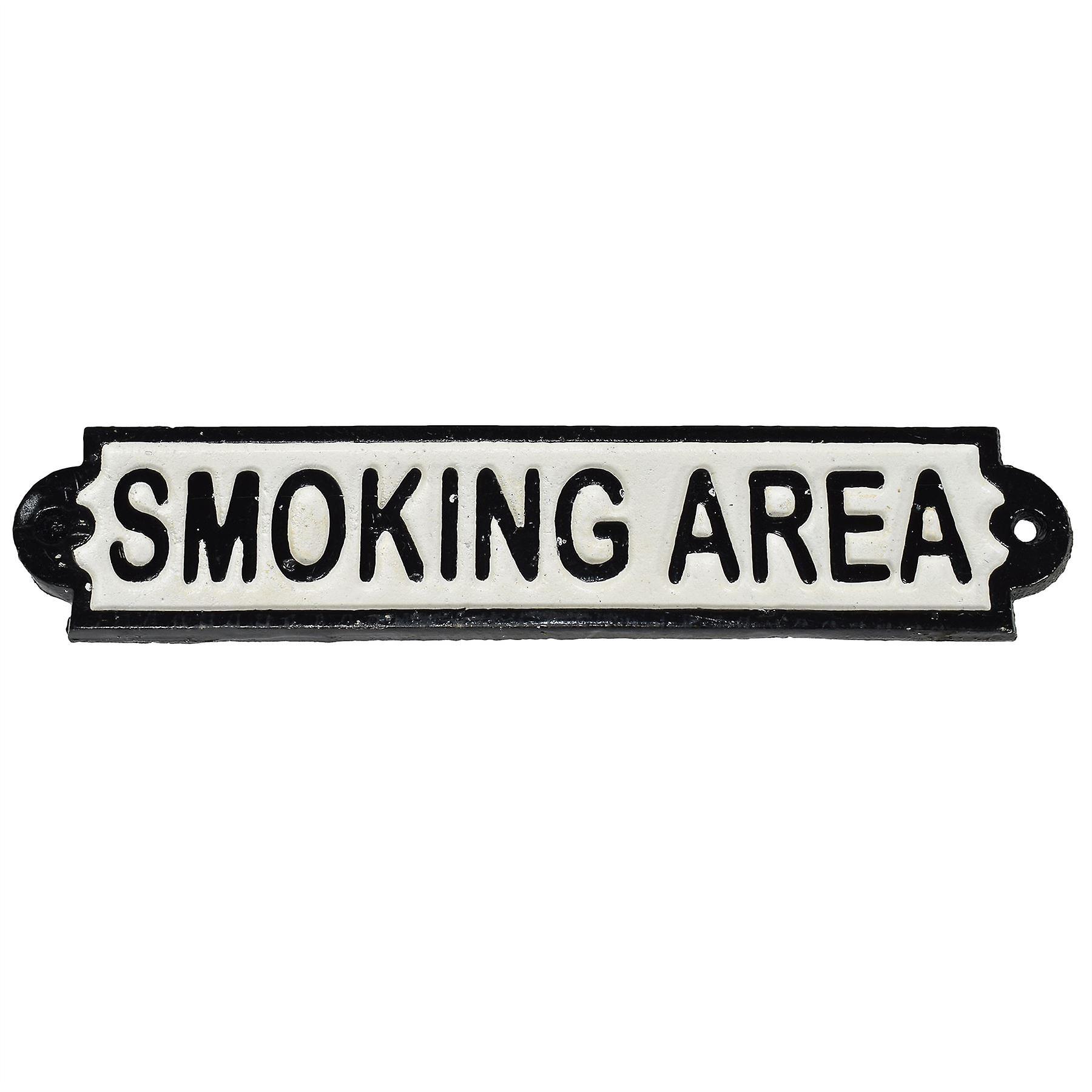 AB Tools Smoking Area Cast Iron Sign Plaque Door Wall Fence Cafe Shop Pub Hotel Bar