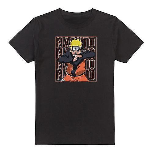 Naruto Mens Stack T-Shirt Black L