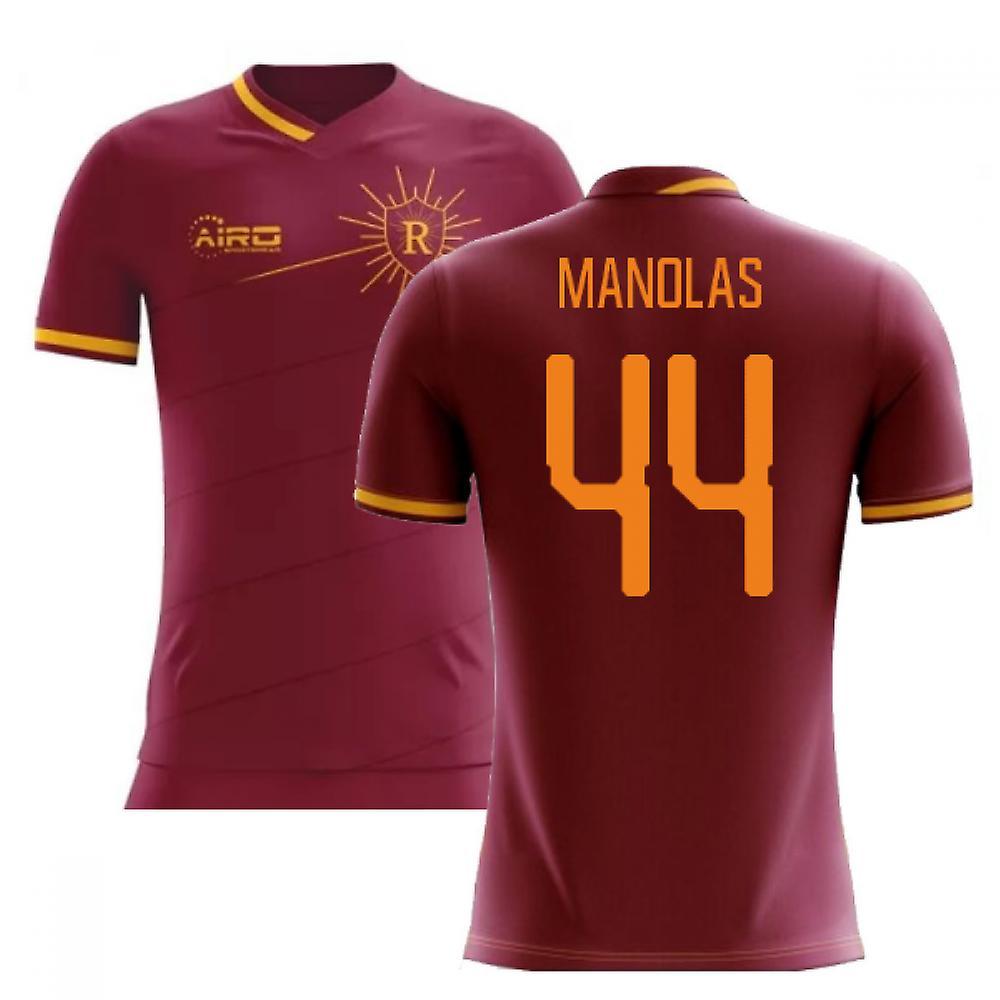 Airo Sportswear 2023-2024 Roma Home Concept Football Shirt (MANOLAS 44) Red Medium 38-40 inch Chest (96-104cm)