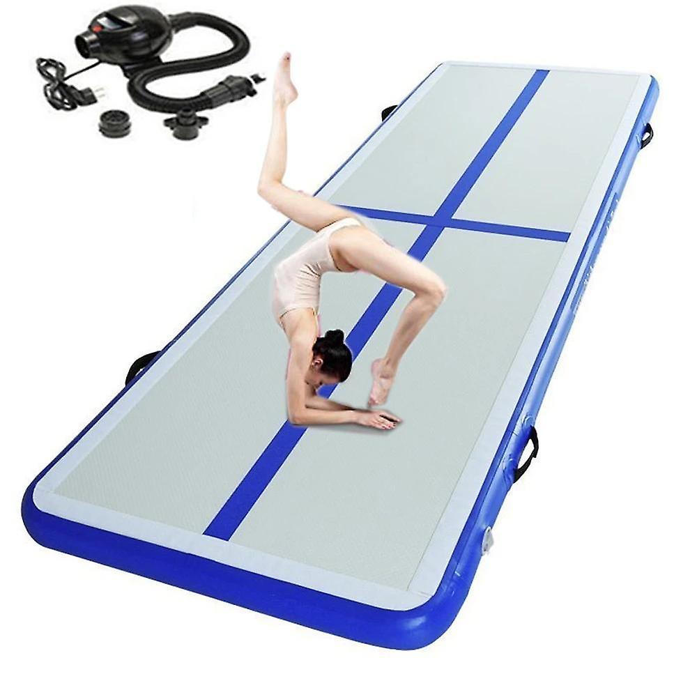 Slowmoose Inflatable Gymnastics Tumbling Air Track Floor Trampoline For Use Training, blue 4M 1M 0.2M