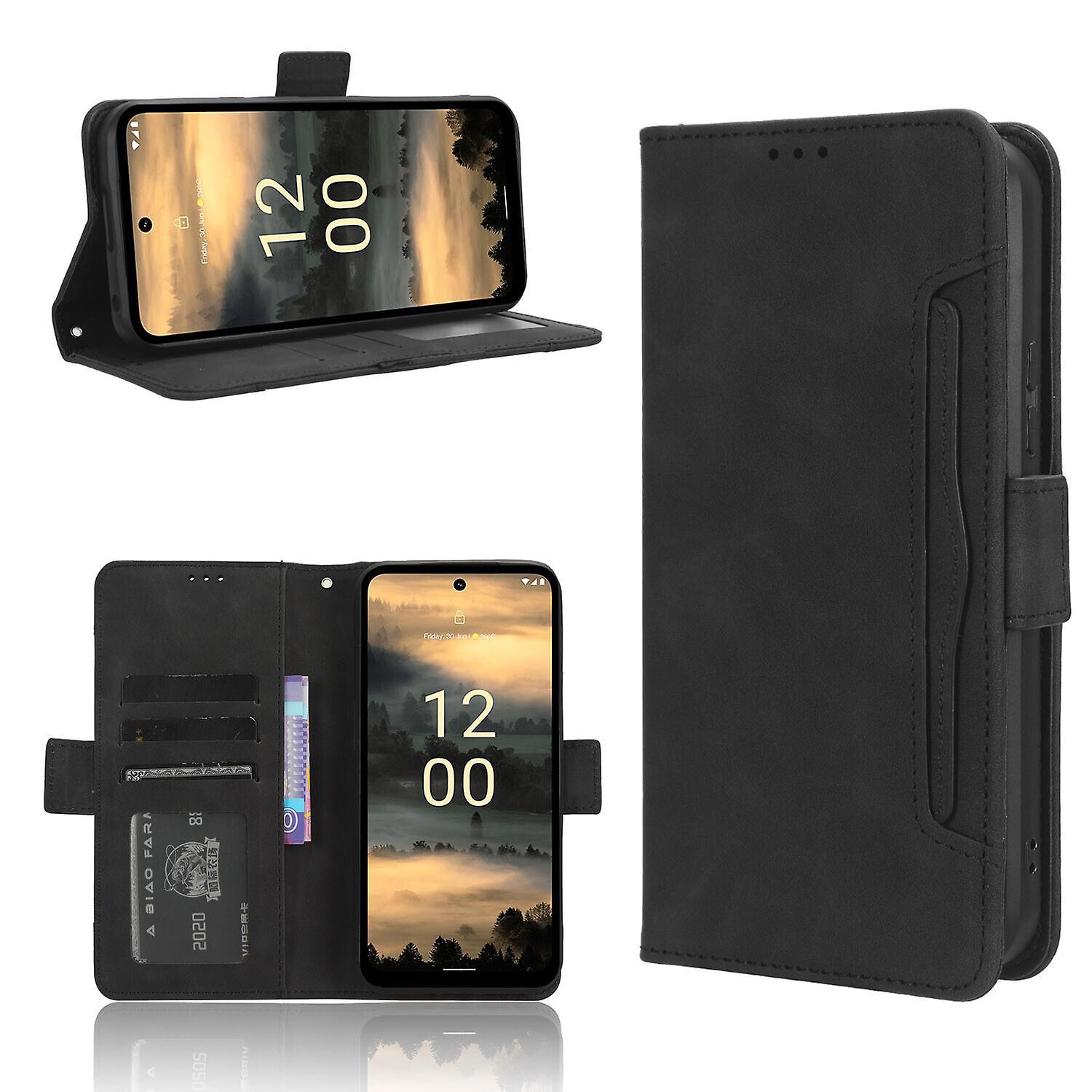 Foxdock Compatible With Nokia Xr21 Wallet Case Pu Leather Detachable Card Slots Kickstand Magnetic Flip Cover Black