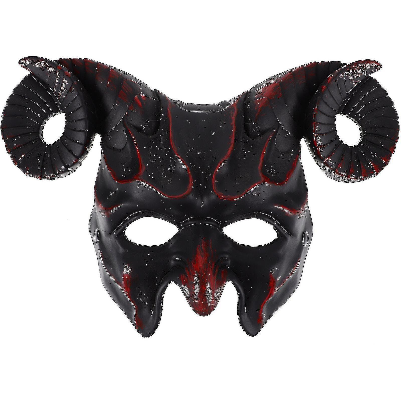 Halloween Mask Ornament Masquerade Mask Scary Mask Ox Horn Decorative Mask