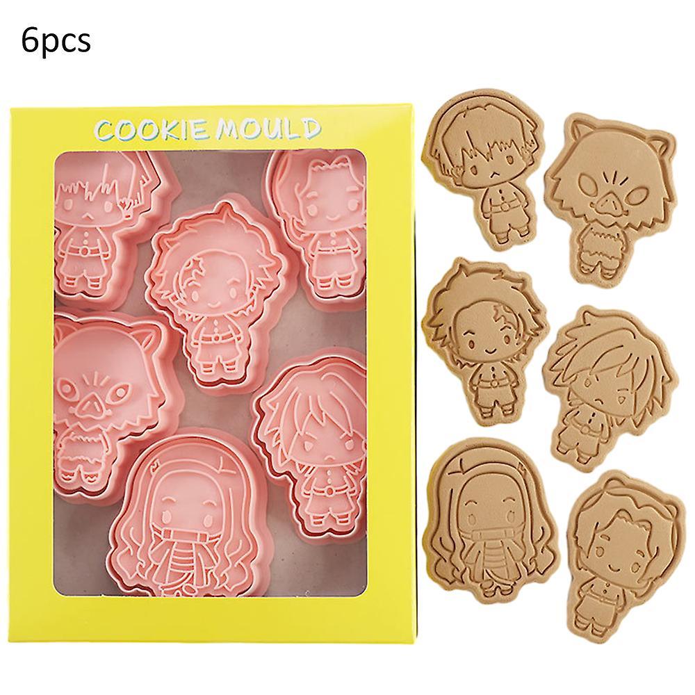 Mylight 6pcs/set Demon Slayer Cookie Cutters Mold Biscuit Cake Fondant Diy Dessert Mould