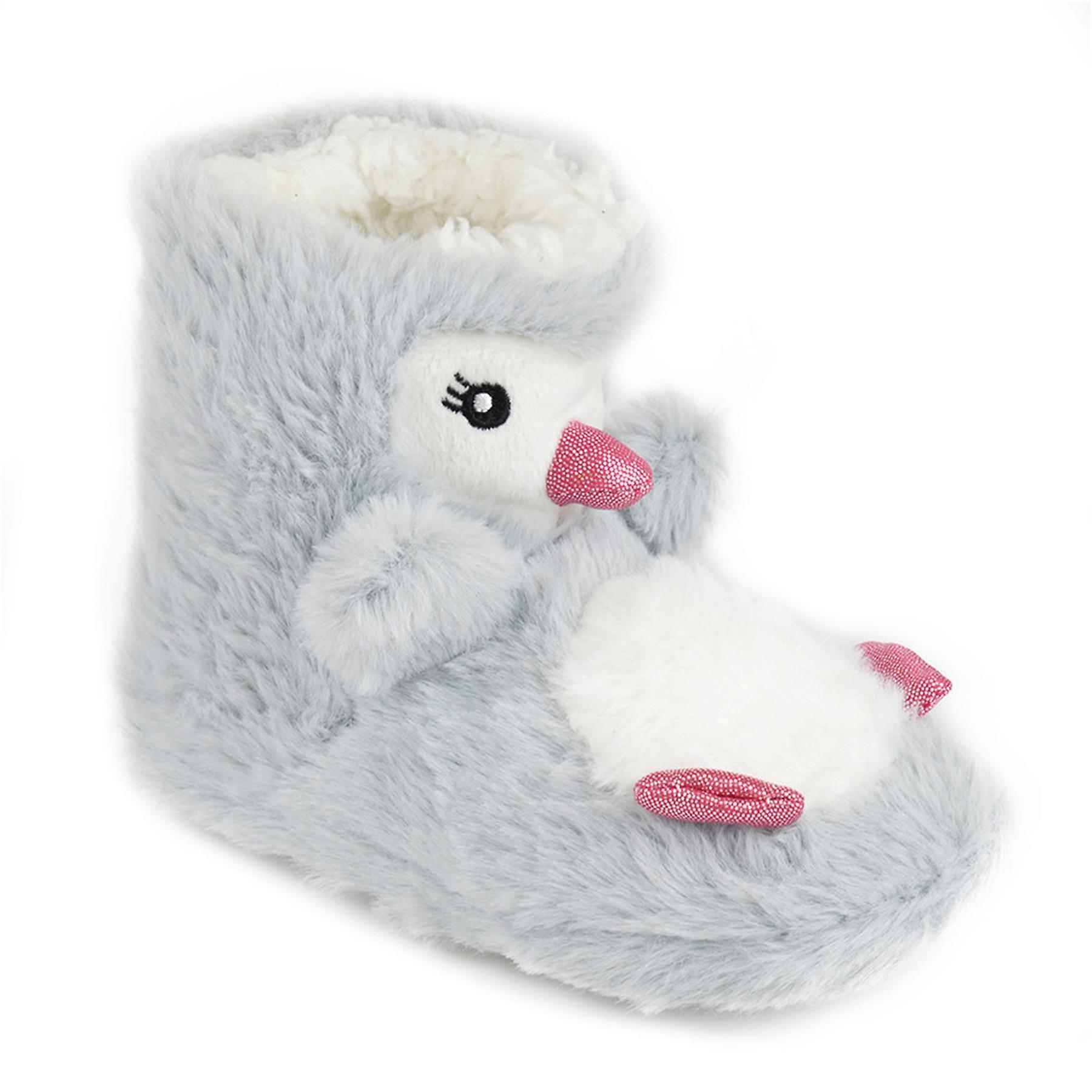 A2Z 4 Kids Boys Girls Cute 3D Animal Booties Winter Plush Warm Kids Slippers Penguin 13/13.5 UK Child