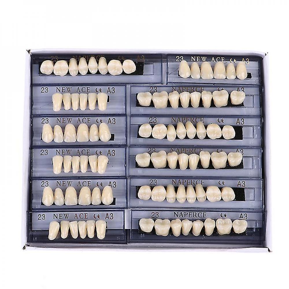 Hgxs 84pieces A3 Dental Synthetic Polymer Teeth Full Set Resin Denture Teeth Material IQM White 1 Pair