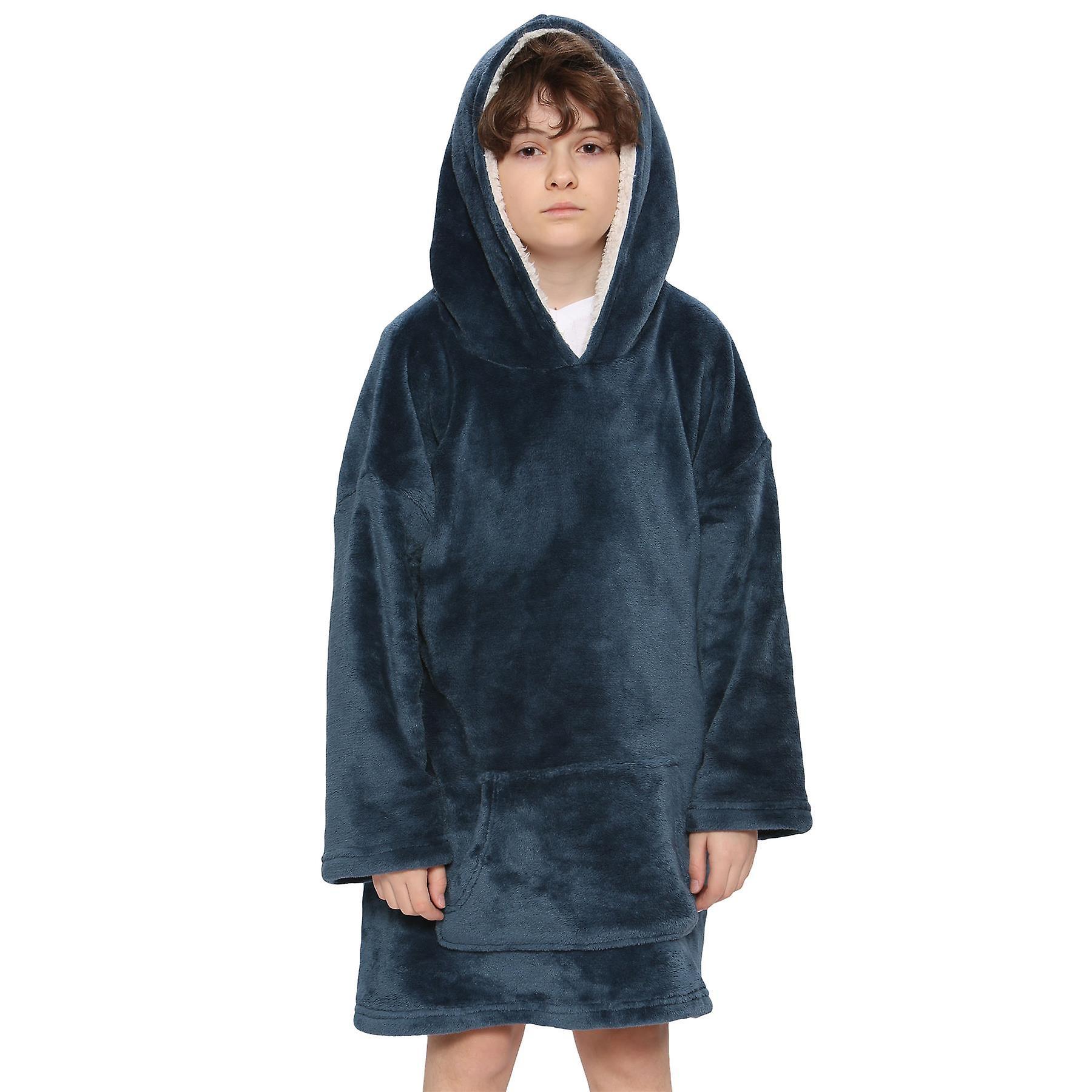 A2Z 4 Kids Kids Unisex Oversized Hoodie Snuggle Printed Fleece Blanket Navy One Size