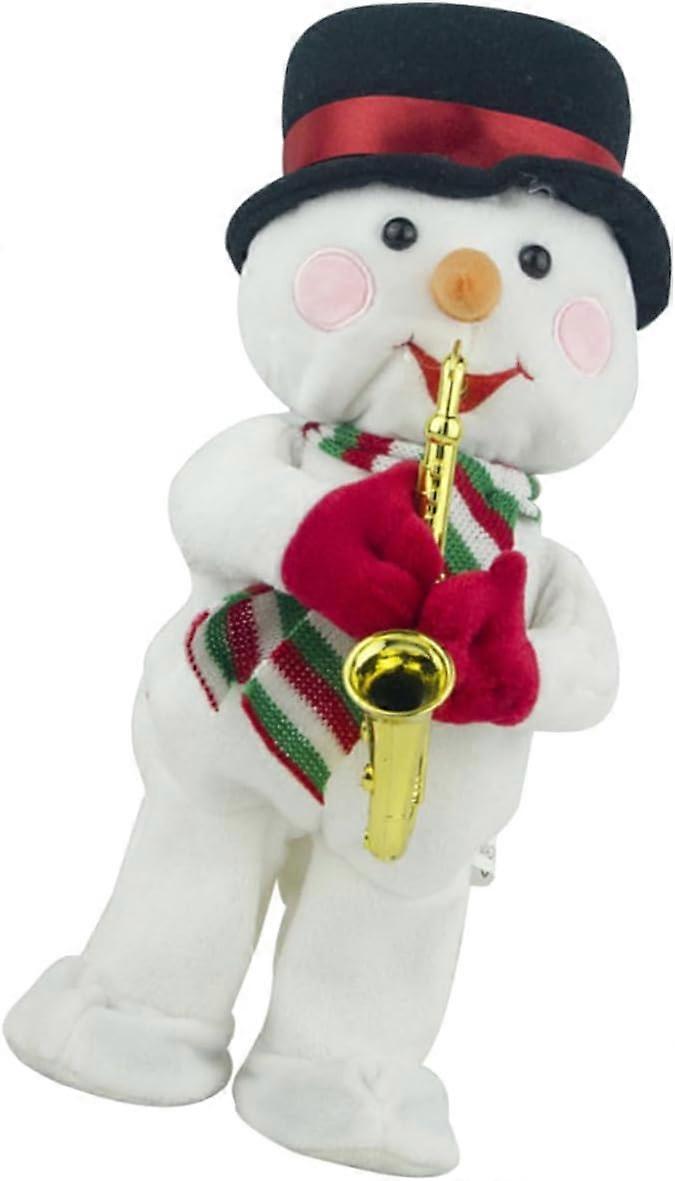 Heyone Electric Snowman Christmas Plush Toy Musical Christmas Stocking Stuffers Singing Reindeer Christmas Dancing Plush Toys Santa hat Plastic Whi...