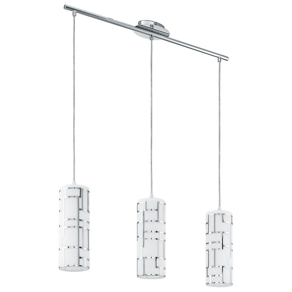 Eglo Lighting Bayman 3 Light Ceiling Pendant Bar Polished Chrome, E27