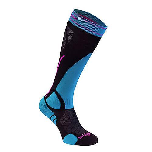 Bridgedale Ski Light Weight Sock Womens Merino Wool Spander High Quality Black/Blue M