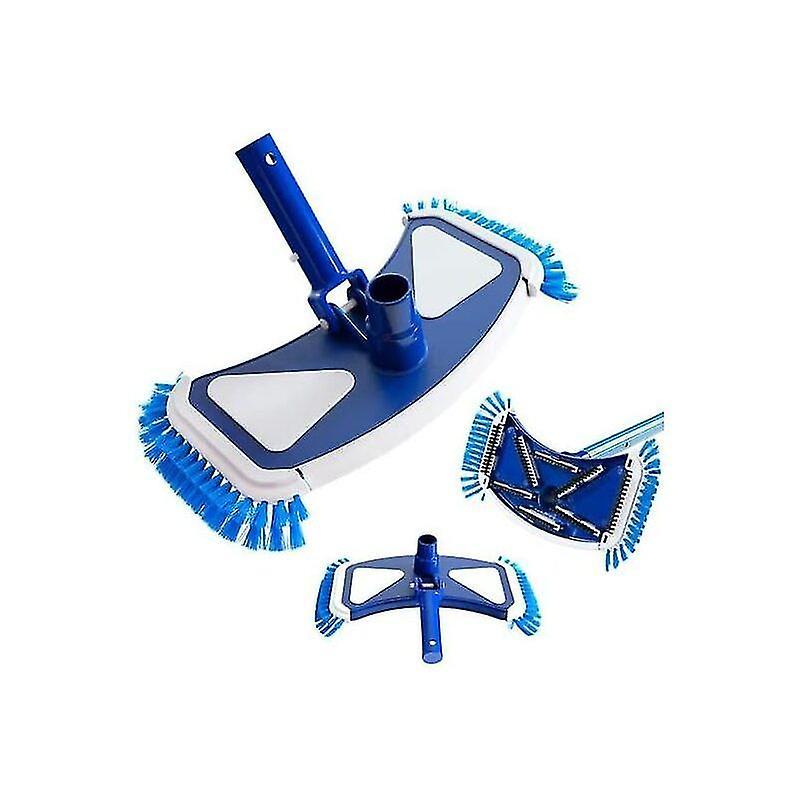 Rebirth AREBOS Suction brush for swimming pool with clip system Connection for pool hose  32/38 mm Pool brush Brush head width: 35 cm Blue and whit...