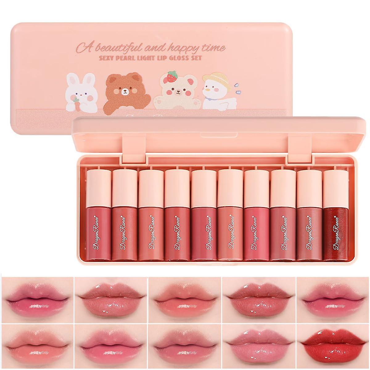 Frusde 10 Colors Lip Tint Stain Set, Mini Liquid Lipstick, Korean Lip Gloss Watery Lip Stain, Multi-Use Lip and Cheek Tint, Long-Lasting & Non-Stic...