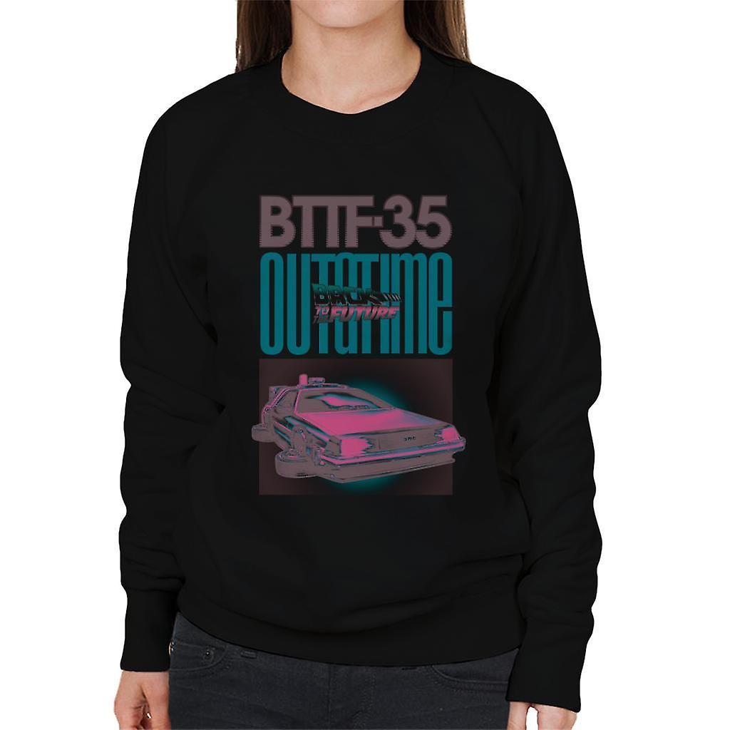 Back to the Future Delorean 35 Outatime Women's Sweatshirt Black XX-Large