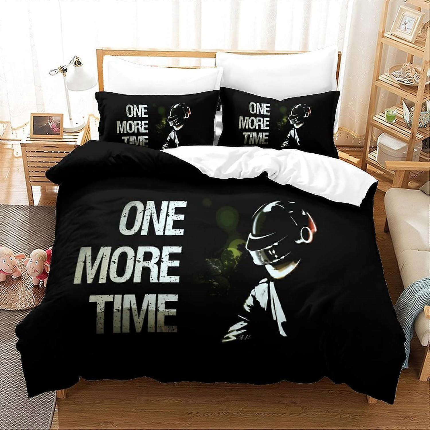 Kerota Daft Punk Music Bedding Set Electronica Theme Duvet Cover Breathable Microfiber Duvet Cover Double 135*200 CM Single135x200cm