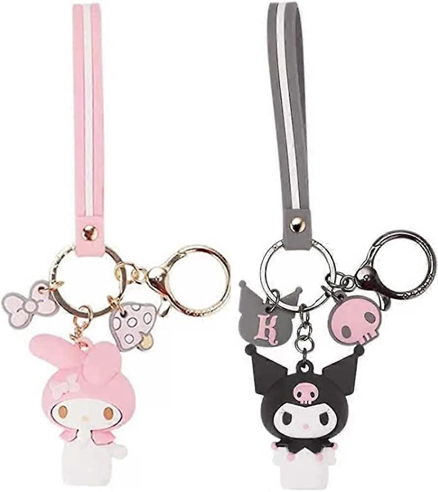 Ubiuo Cute Keychain Kawaii Anime Keychain, Hello Kitty, My Melody,Kuromi,Keroppi, Badtz-Maru, Cinnamoroll, Pompompurin