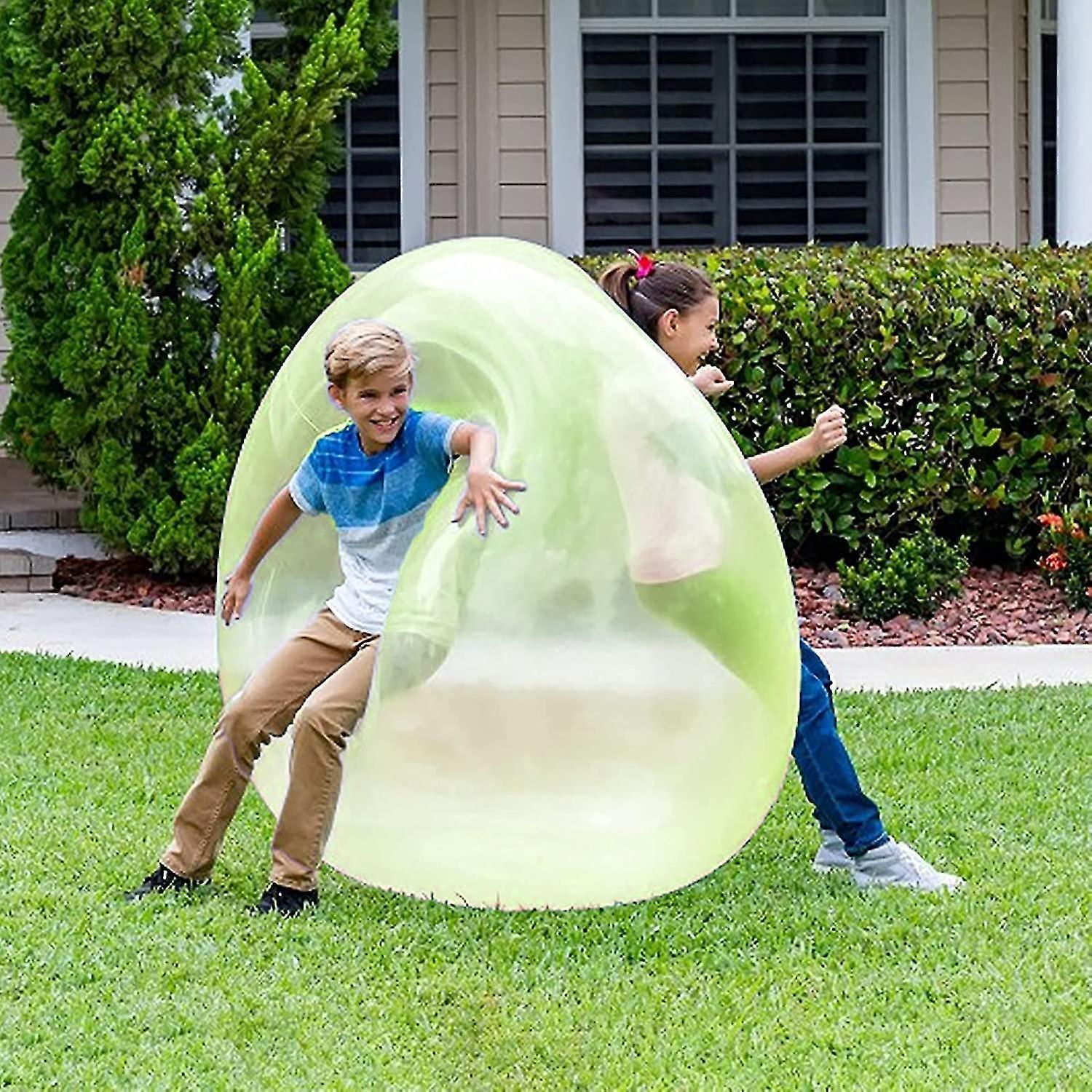 Tianzun Bubble Ball Toy For Adults Kids, Inflatable Water Ball Fun Summer Beach Garden Ball Soft Rubber Ball Outdoor Game Gift Green 120cm