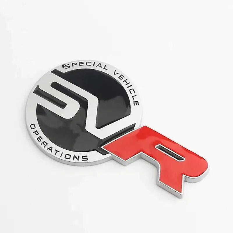 Hikig 3d Metal Silver Black Red Logo Svr Emblem Car Trunk Badge Decal For Range Rover Sport Svr Stikcer Accessories Matt Black Red