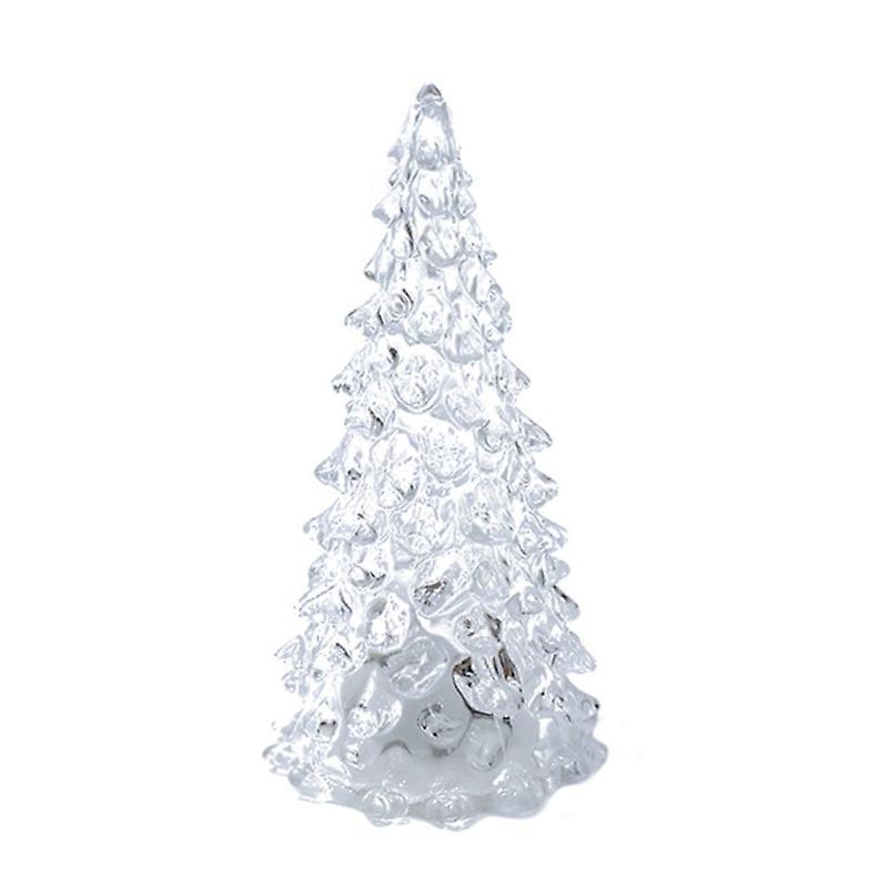 Biplut 27CM Light Up Christmas Tree Colorful Lighting Battery Operated Holiday Home Decoration Acrylic LED Clear