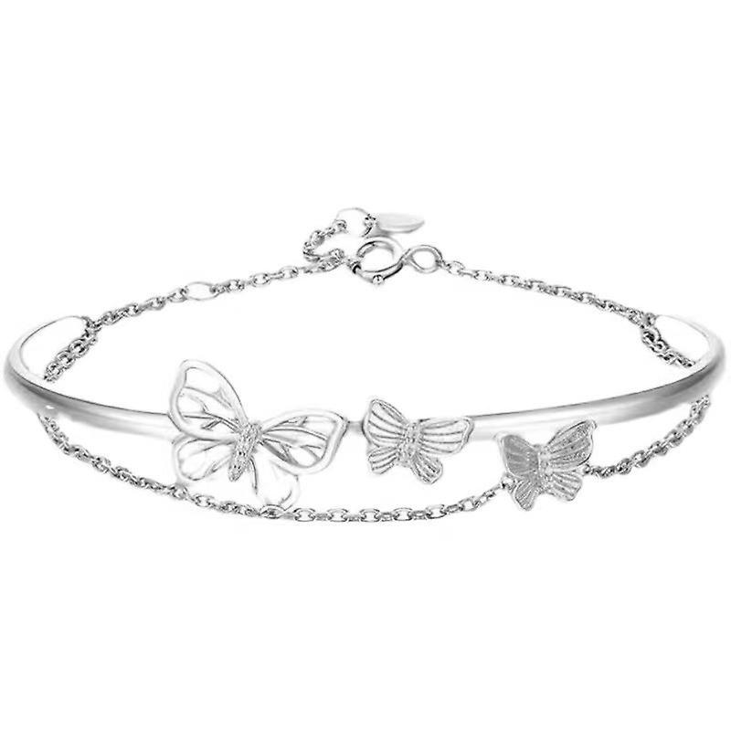 Butterfly Double Bracelet Silver