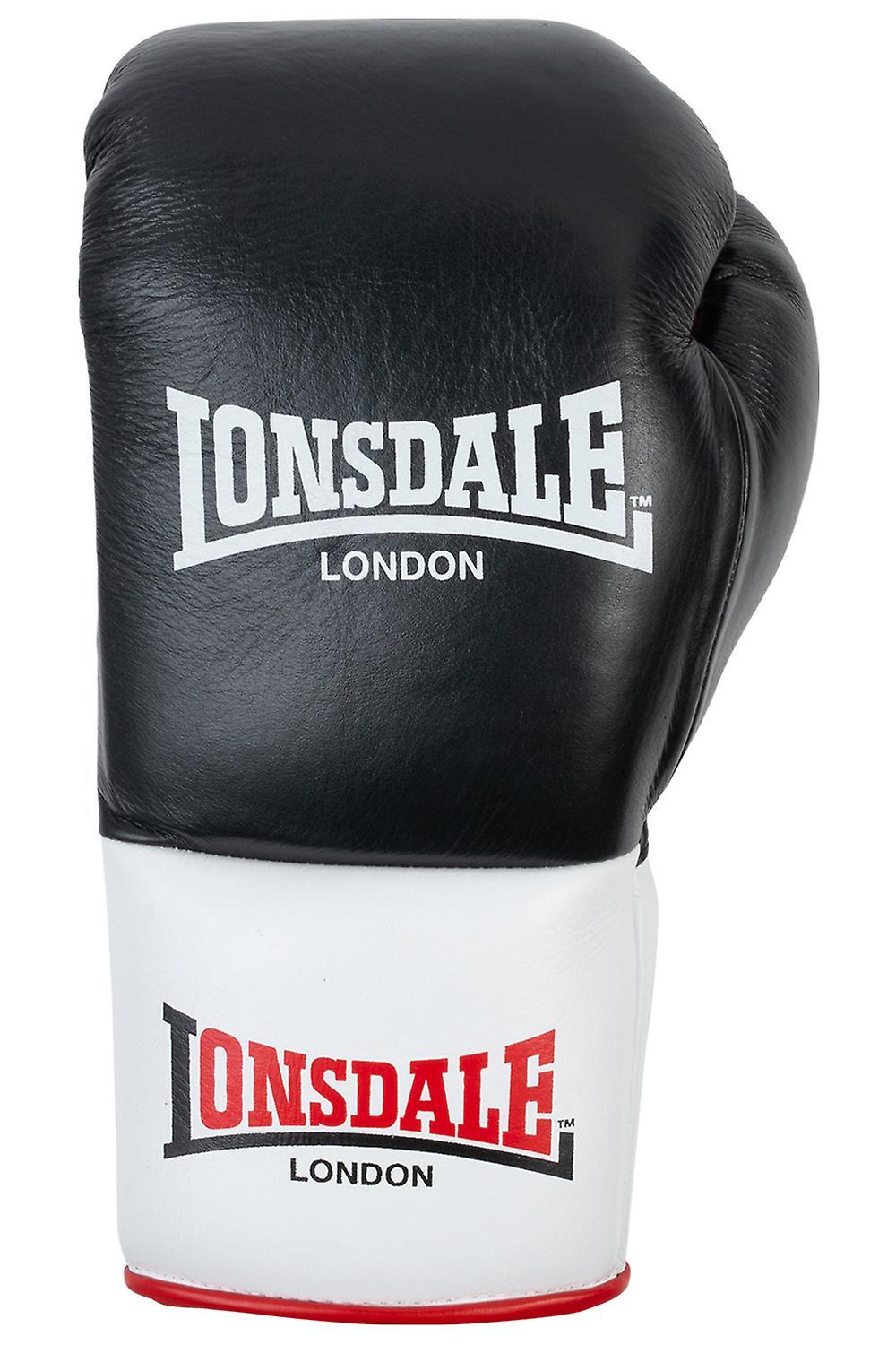 Lonsdale Boxing Gloves Leather CAMPTON black/white/red 10 oz L