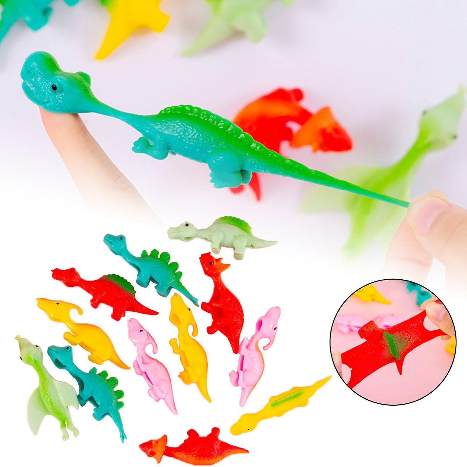 Flye Dinosaur Rubber Flying Toys Dinosaur Finger Toys Catapult Toys Funny Rubber Flicking Toy Stretchy Game For Dinosaur Party School Activit Fidge...