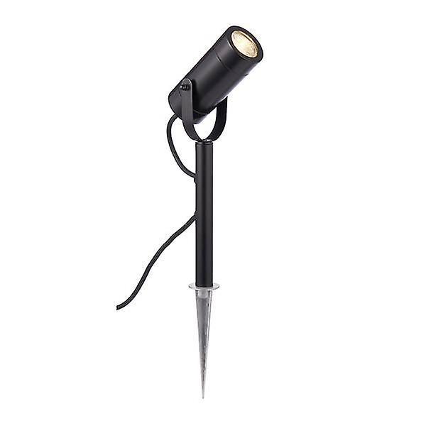 Saxby Lighting Palin Outdoor Spike Light Matt Black, Glass IP44, GU10