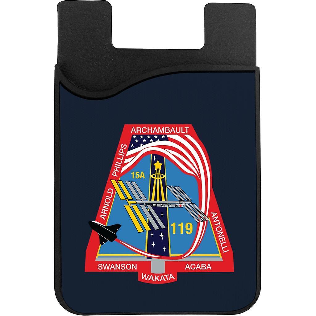 NASA STS 119 Space Shuttle Discovery Mission Patch Phone Card Holder Navy Blue 5.5cm x 8.5cm