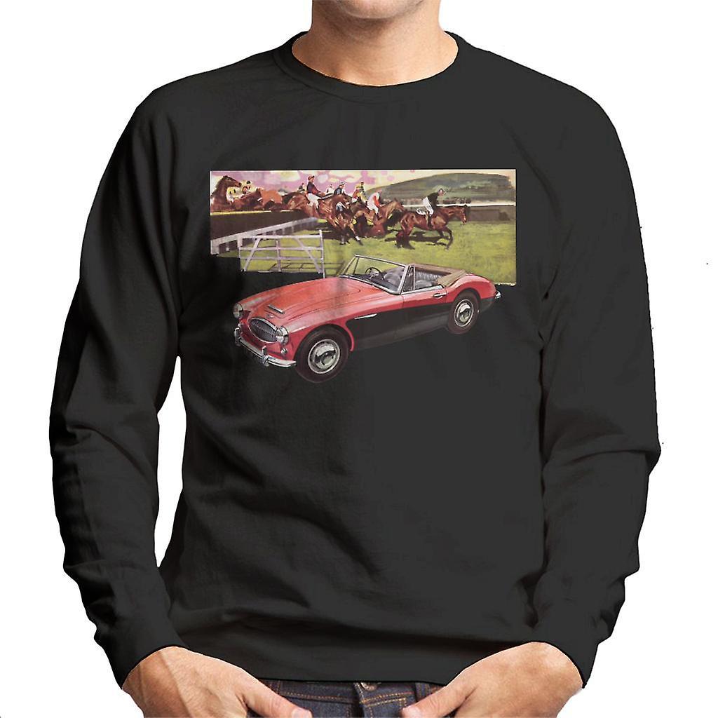 Austin Healey Sports Horses Jump British Motor Heritage Men's Sweatshirt Black XX-Large