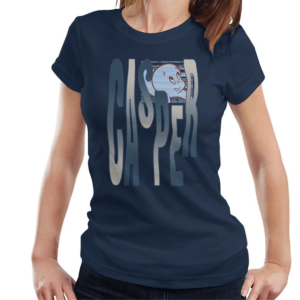 Casper The Friendly Ghost Spooky Waves Women's T-Shirt Navy Blue XX-Large