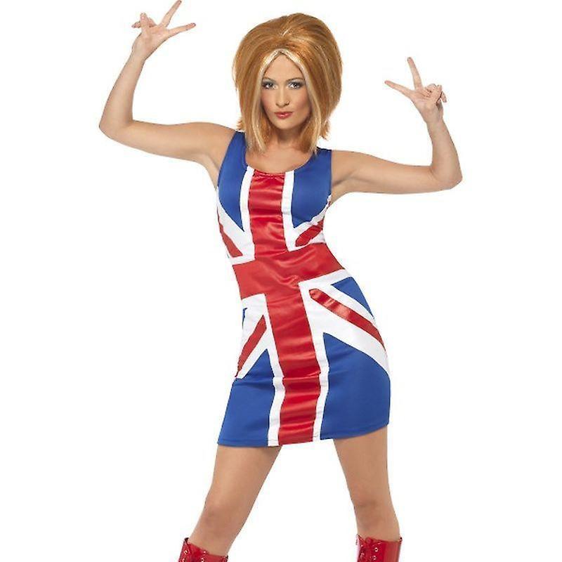 Smiffys Ginger power 1990s icon costume adult blue red white 29540m blue/red/white Medium