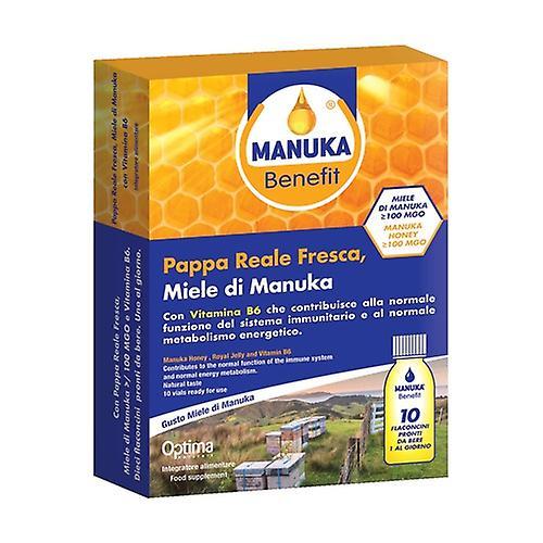 Optima Manuka Benefit Fresh Royal Jelly, Manuka Honey, Vitamin B6 10 Vials Of 10ml