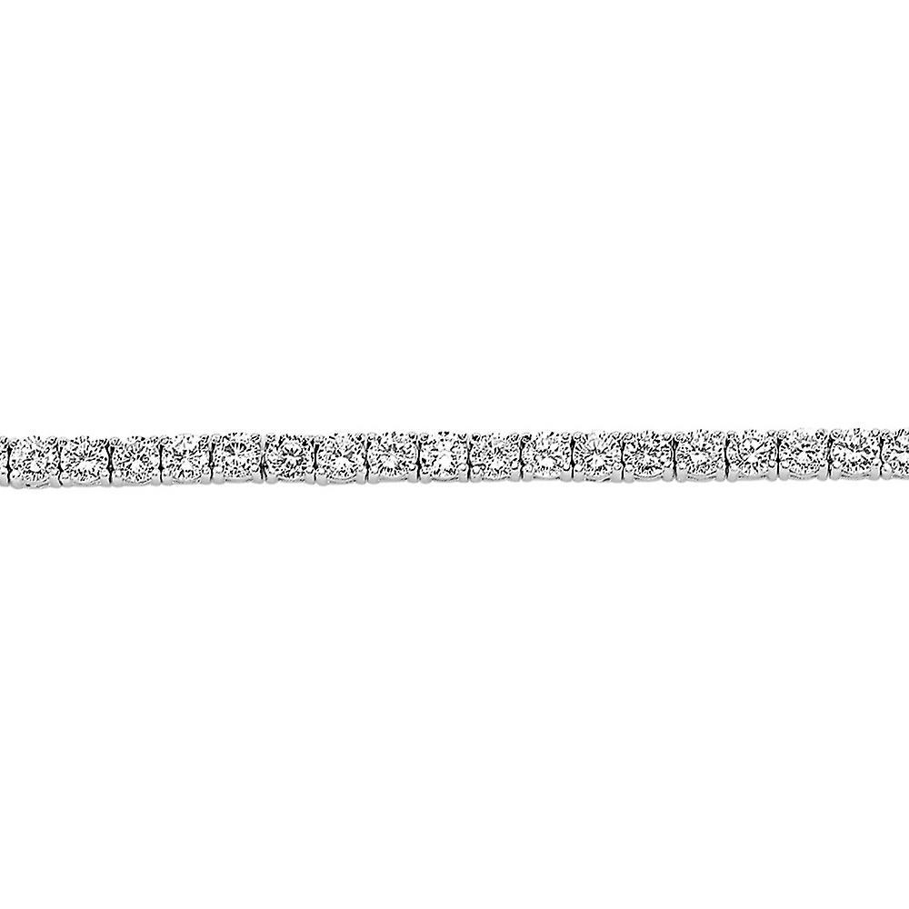 Silver  CZ 4 Claw Line Tennis Bracelet 4mm 7 inch - GVB094