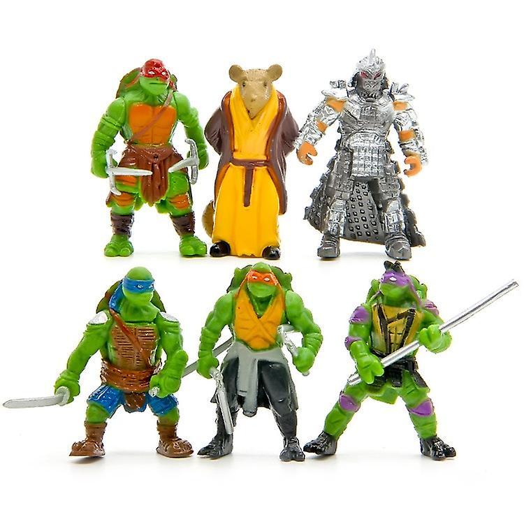 Preferred 6pcs/Bag Mini Turtles Actions Figure Cartoon Tartaruga Ninja Toys For Children Anime Figure Doll Birthday Gifts