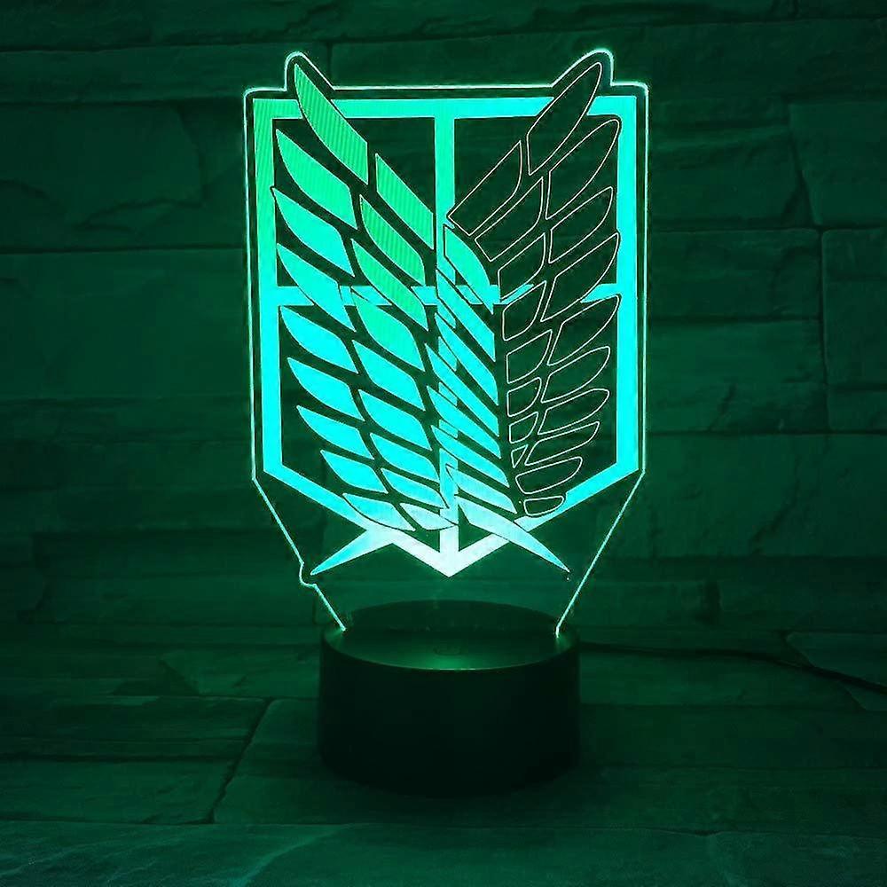 Liangnv 1 Piece 7 Colors Lamp Anime Attack On Titan Wings Of Freedom 3d Light Touch Led Lamp Usb Or 3aa Battery Powered Lamp Kids Gift