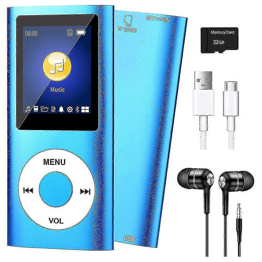 Asiv Mp3 Player With Bluetooth 5.0, Music Player With 32gb Tf Card,fm,earphone, Portable Hifi Music Play