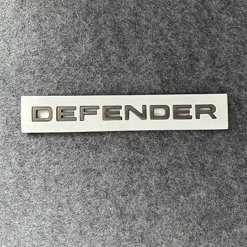 Hikig 3d Abs Logo Defender Letters Car Front Hood Emblem Trunk Decal For Land Rover Defender Sticker 2020 2021 2022 2023 Accessories Rear Matt Silv...