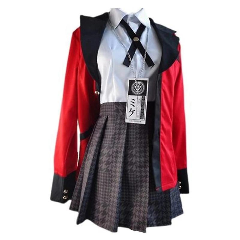 Renekton Kakegurui Jabami Yumeko Cosplay Costume Halloween Sayaka Compulsive Gambler Anime School Girl Pleated Skirt Uniform Full Set M