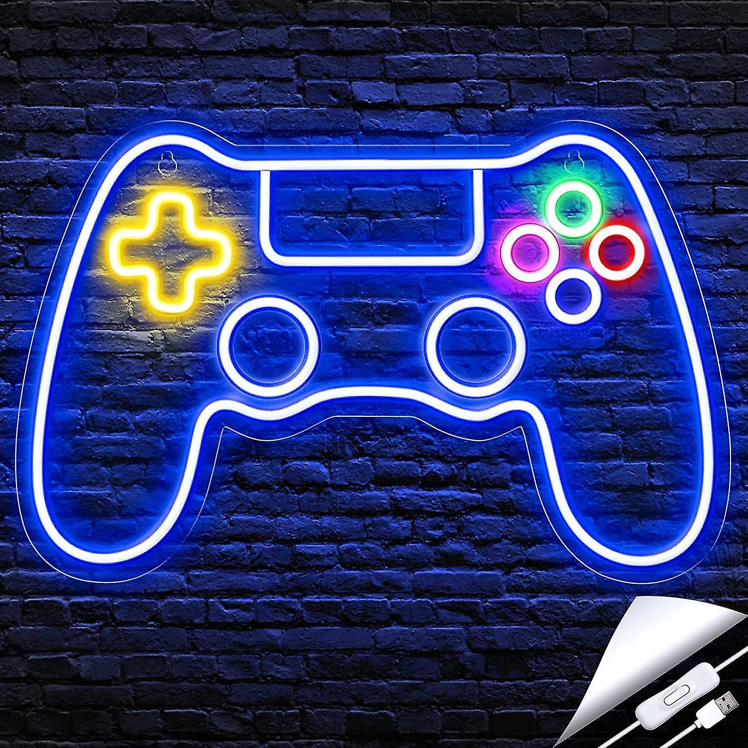 Gamer Neon Sign, Game Controller Neon Sign For Gamer Room Decor - Gaming Neon Sign For Teen Boy Room Decor, Led Game Neon Sign Gaming Wall Decor Zekai