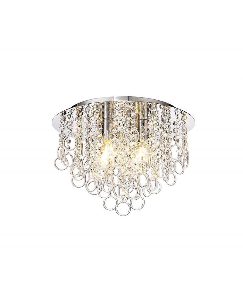 Volani Penny Ceiling, 4 Light E14, Polished Chrome/crystal