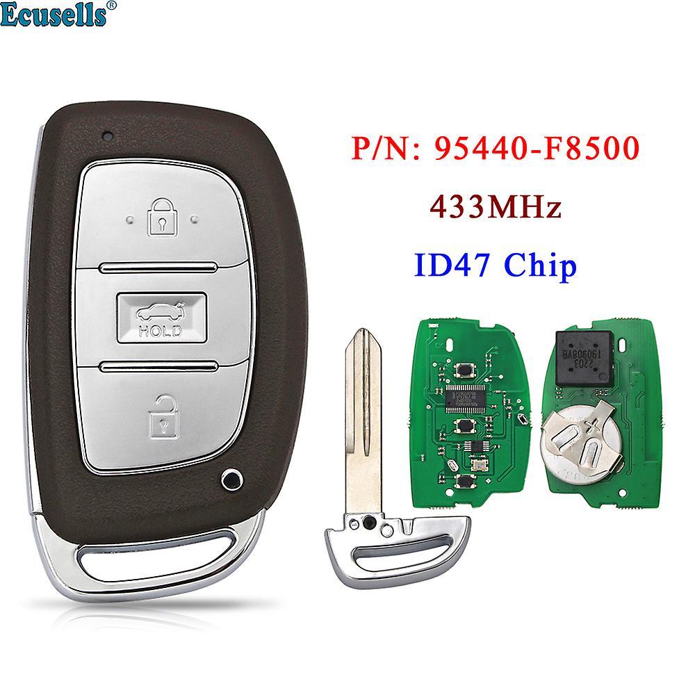 Bicaco 3 Buttons Smart Remote Key Fob 433mhz Id47 Chip For Hyundai Tucson With Insert Key 95440-f8000 95440-f8500