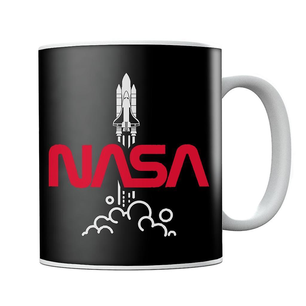 NASA Shuttle Launch Logo Mug Black 10oz